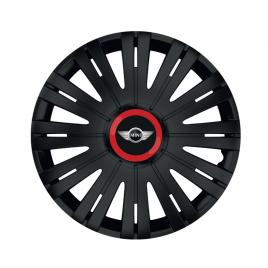 Set 4 capace roti pentru mini, model active black cu inel rosu (dimensiune
