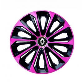 Set 4 capace roti pentru renault, model extra strong pink & black (dimensiune