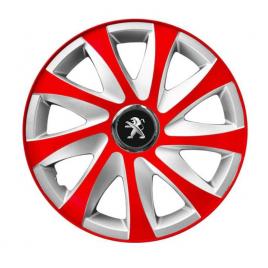 Set 4 capace roti hubcaps wheel pentru gama auto peugeot (dimensiune roată: r14)