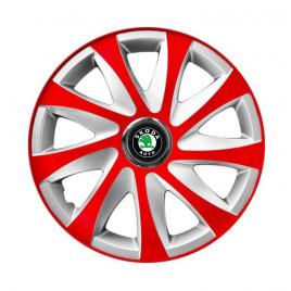 Set 4 capace roti hubcaps wheel pentru gama auto skoda (dimensiune roată: r14)