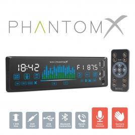 Player auto „phantomx” - 1 din - 4 x 50 w - versiune gestuala - bt - mp3 - aux