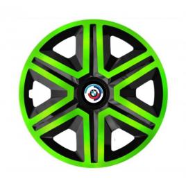 Set 4 capace roti pentru bmw nou, model action black & green (dimensiune roată: