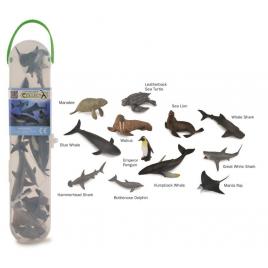 Cutie cu 12 minifigurine animale marine model 1