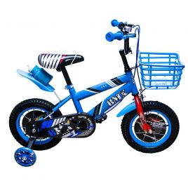 Bicicleta copii 12 inch cu cosulet si sticla apa - albastru