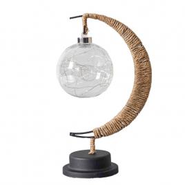 Lampa veghe flippy, semi-luna cu glob din plastic, led, 28x15 cm, alb cald