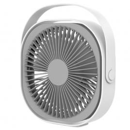 Mini ventilator pentru birou cu usb, flippy, rotire 360 grade, 3 viteze, 1500 ma, 13.5 x 12,8, alb
