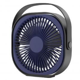 Mini ventilator pentru birou cu usb, flippy, rotire 360 grade, 3 viteze, 1500 ma, 13.5 x 12,8, albastru