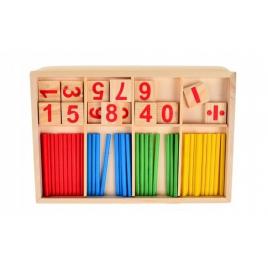 Set educativ „invata sa numeri si sa calculezi cu ajutorul betisoarelor colorate”
