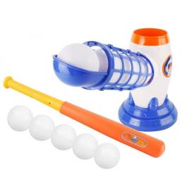 Joc de baseball interactiv, lansator flippy, aruncare prin buton de lansare pe bata, include bata si 5 mingii, 37 x 23 x 16 cm baza, 59 cm bata, multicolor