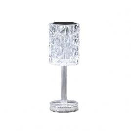 Lampa de birou pe led rgb 16, flippy, dimmer tactil, 3 nivele de intensitate, incarcare usb, 3w, cristal acrilic, 13x28 cm, cu telecomanda, forma veioza, transparent