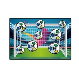 Set de fotbal flippy, joc recreativ pentru copii, minge cu scai, poarta din material textil, 150 x 100 cm, multicolor