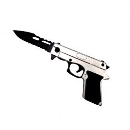 Briceag tip pistol, ideallstore®, 18 cm, argintiu