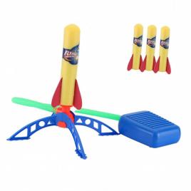 Jucarie pentru copii, flippy, lansator rachete cu piciorul, 3 rachete fara lumini