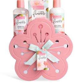 Set 4 produse cosmetice i love flowers, idc institute 44052, pink, 600 ml