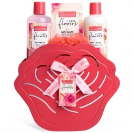 Set 4 produse cosmetice i love flowers, idc institute 44052, red, 600 ml