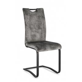 Set 4 scaune otel negru catifea gri kenneth 42x56x102 cm
