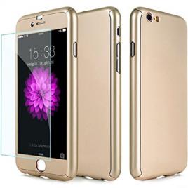 Husa telefon Iphone 7 Plus ofera protectie  360 Ultrasubtire Full Gold +Folie Sticla