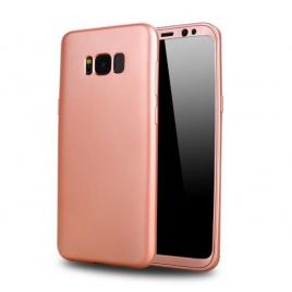Husa Samsung S8  Full Cover  360Roz Auriu + Folie de protectie