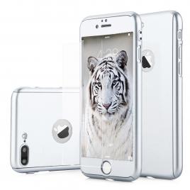 Husa telefon Iphone 8 Plus ofera protectie  360 Ultrasubtire + Folie Sticla Silver