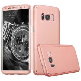 Husa Samsung Galaxy S8 Plus Full Cover 360 Roz Auriu Folie de protectie