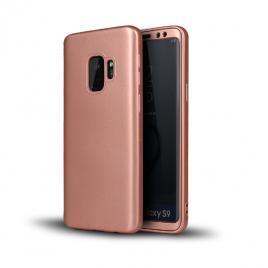 Husa FullBody SiliconRose-Gold pentru Samsung Galaxy S9 Plus acoperire completa  360grade cu folie de protectie gratis