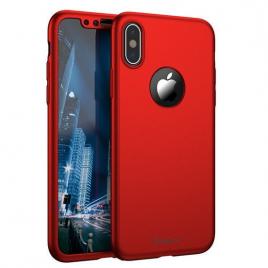 Husa de protectie pentru Apple iPhone X iPaky Pro Red Original Case acoperire completa  360grade cu folie de protectie gratis