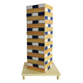 Joc Mega Turn Jenga Instabil din lemn 54 de piese multicolor inaltime 48.6 cm