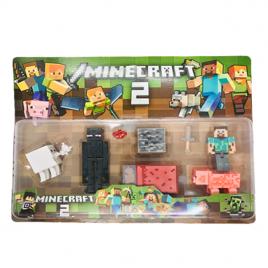 Set 6 figurine si accesorii tip Minecraft, ISP201, M1