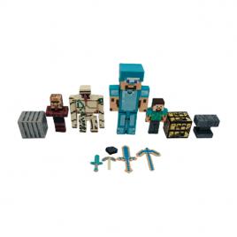 Set figurine Minecraft cu 4 figurine si accesorii, M6, Z11
