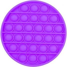 Jucarie antistres din silicon, Push Pop Bubble, Pop It, forma cerc, Mov, 12.1x12.1x1.5cm, kms
