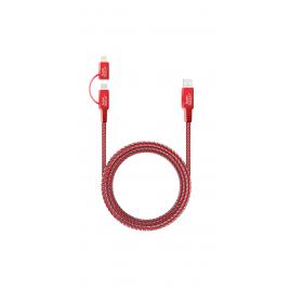 Cablu Lightning & Micro USB Super TOUCH roșu