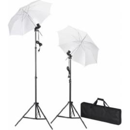 Kit lumini studio foto tripoduri becuri si umbrele