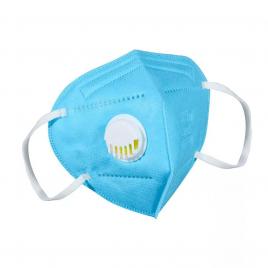 Masca de protectie cu 5 straturi si Valva respiratorie, standard KN95, culoare Albastru, ambalata individual