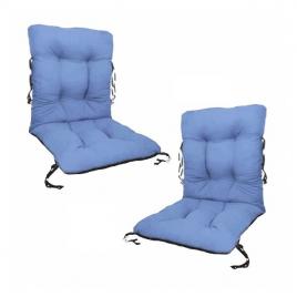 Set 2 perne sezut/spatar pentru scaun de gradina sau balansoar, 50x50x55 cm, culoare albastru