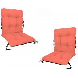 Set 2 perne sezut/spatar pentru scaun de gradina sau balansoar, 50x50x55 cm, culoare orange