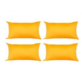 Set 4 perne decorative dreptunghiulare, 50x30 cm, pline cu puf mania relax, culoare galben