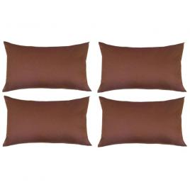 Set 4 perne decorative dreptunghiulare, 50x30 cm, pline cu puf mania relax, culoare maro