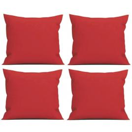 Set 4 perne decorative patrate, 40x40 cm, pentru canapele, plina cu puf mania relax, culoare rosu