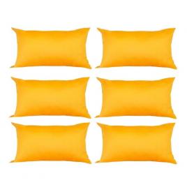 Set 6 perne decorative dreptunghiulare, 50x30 cm, pline cu puf mania relax, culoare galben