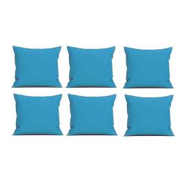 Set 6 perne decorative patrate, 40x40 cm, pentru canapele, pline cu puf mania relax, culoare albastru