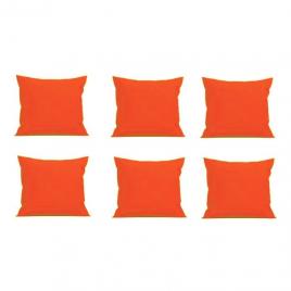 Set 6 perne decorative patrate, 40x40 cm, pentru canapele, pline cu puf mania relax, culoare orange