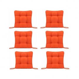 Set perne decorative pentru scaun de bucatarie sau terasa, dimensiuni 40x40cm, culoare orange, 6 buc/set