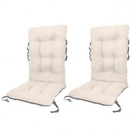 Set perne pentru scaun de casa si gradina cu spatar,  48x48x75cm, culoare alb, 2 buc/set