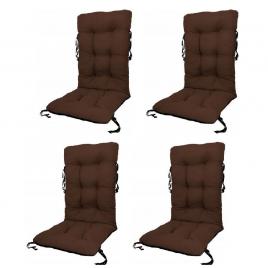 Set perne pentru scaun de casa si gradina cu spatar, 48x48x75cm, culoare maro, 4 buc/set