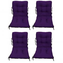 Set perne pentru scaun de casa si gradina cu spatar, 48x48x75cm, culoare mov, 4 buc/set