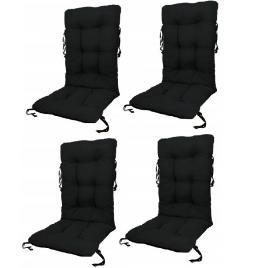 Set perne pentru scaun de casa si gradina cu spatar, 48x48x75cm, culoare negru, 4 buc/set