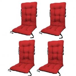 Set perne pentru scaun de casa si gradina cu spatar, 48x48x75cm, culoare rosu, 4 buc/set