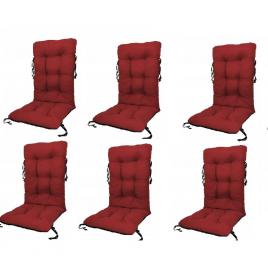 Set perne pentru scaun de casa si gradina cu spatar, 48x48x75cm, culoare visiniu, 6 buc/set