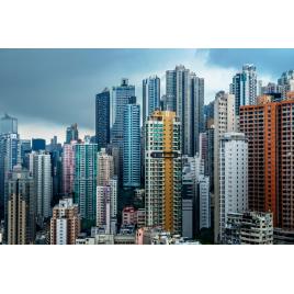 Fototapet autocolant PVC Blocurile din Hong Kong, 160x240 cm