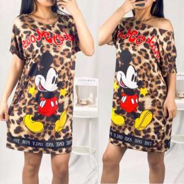 Rochie Casual Leopard Mikey Mouse Dama